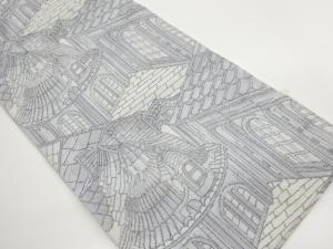 未使用品　西洋民家模様織出し名古屋帯